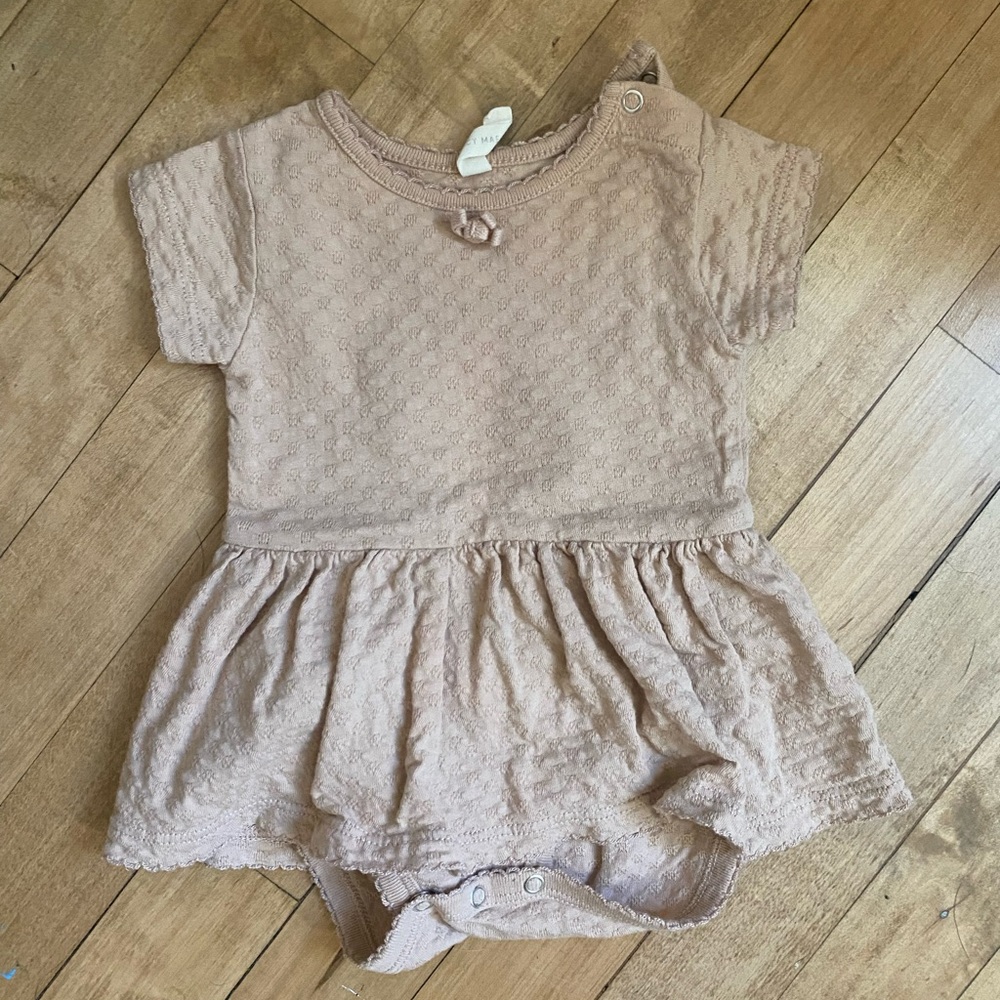 Quincy Mae Pointelle Dress in Blush, Size: 0-3 months